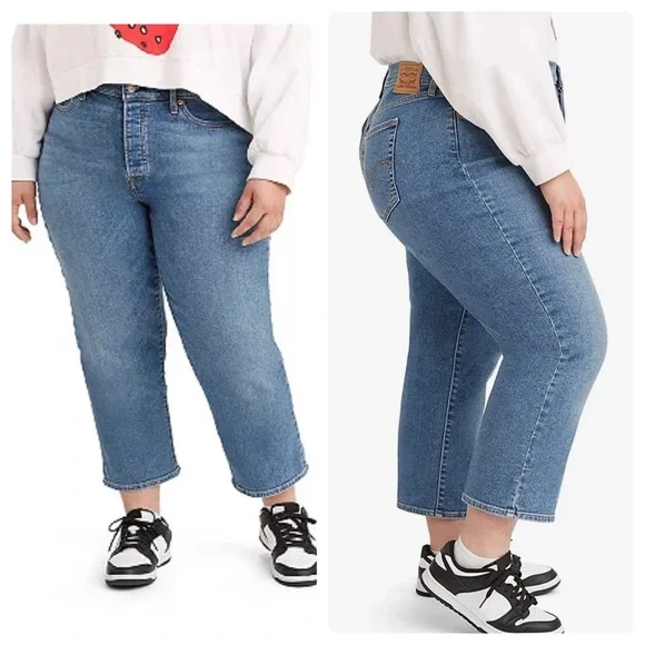 LEVI'S WOMEN'S PLUS SIZE WEDGIE STRAIGHT LEG HIGH RISE JEANS SIZE 18W